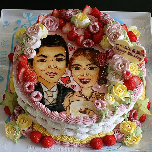 似顔絵ハッピーウエディングケーキご結婚おめでとうございます ロレーヌ洋菓子店 Blog