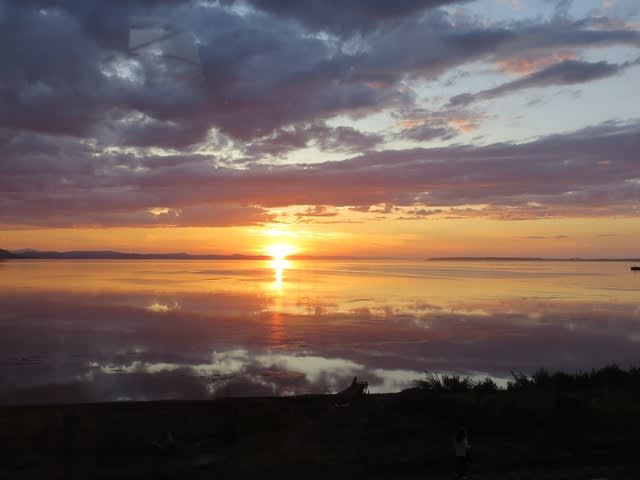 サロマ湖の夕日 手さぐりブログはじめました