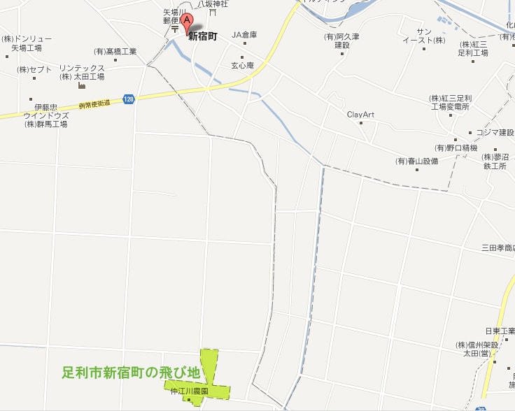 足利市新宿町の飛び地をgoogleマップで