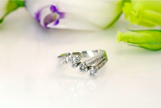 2つのダイヤの指輪を合わせて一つの指輪に。 - 札幌の結婚指輪