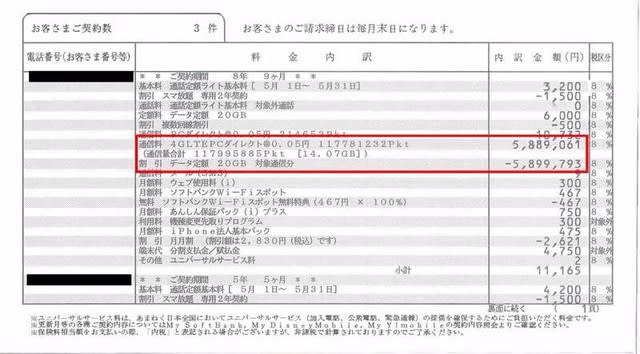 改訂前の請求書