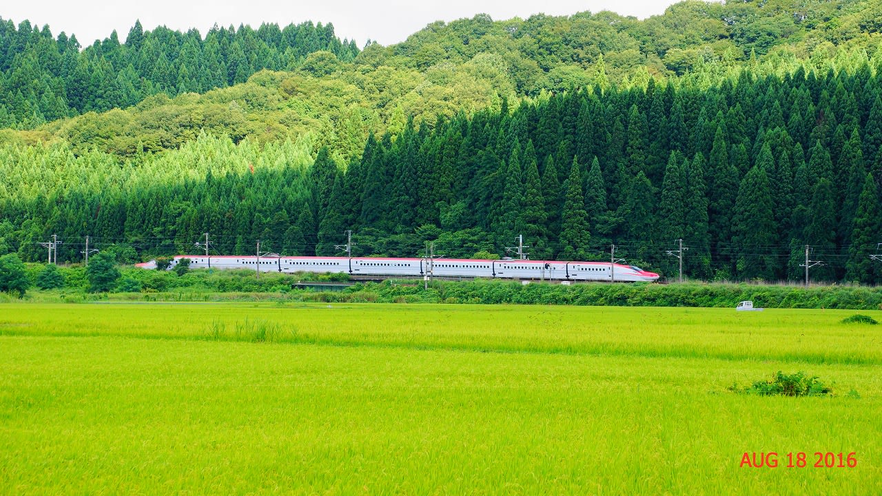 田園風景とこまちe6系と くるまと空とノンキ者 田園風景とこまちe6系と くるまと空とノンキ者