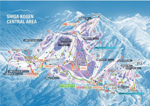 志賀高原スキー場，中央エリアのゲレンデマップが2021シーズン版になっ