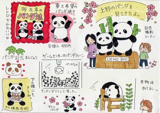 上野動物園でパンダを見てきました 二子玉川 De ぼちぼち絵日記