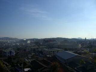 神社境内より南東方向（深津沖新田など）を望む