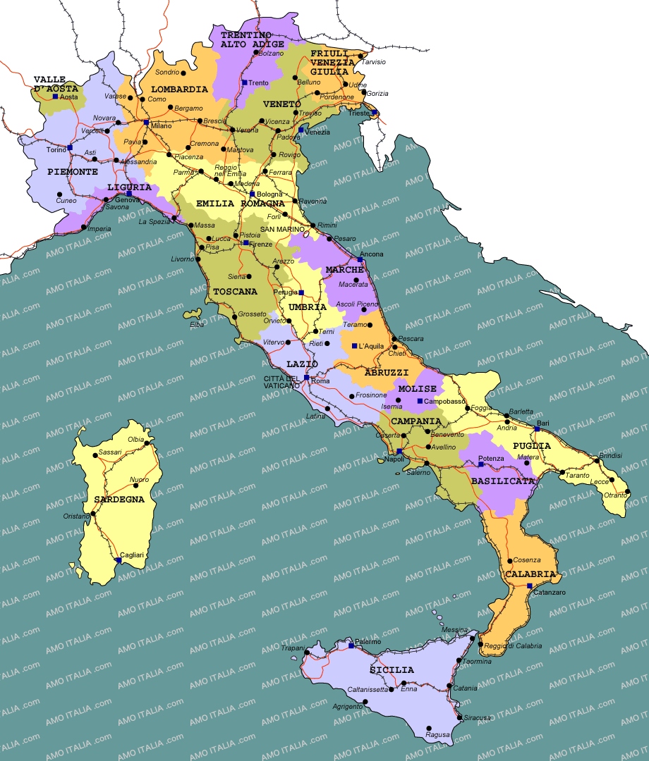 Географические названия италии. Политическая карта Италии. Карта Италии с городами. Карта Италии с провинциями и городами. Италия картасы.