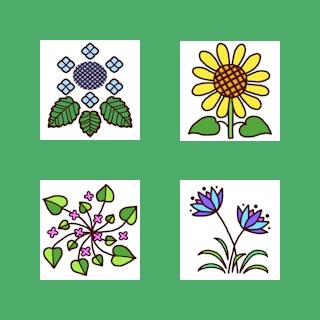 5 いろいろな花 花のモチーフ 図案 ミニカット 素材屋イラストブログ
