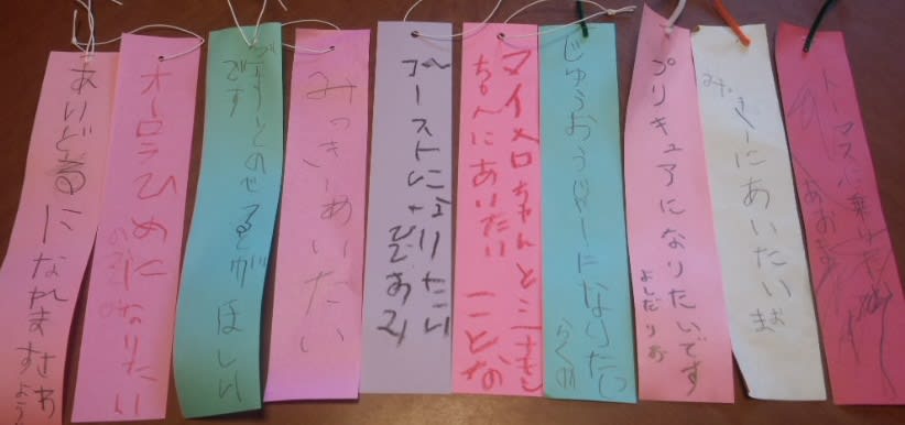 子どもたちが書いた七夕の短冊 恭子先生の教室日誌
