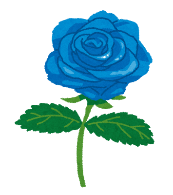 不可能 の花言葉で有名な 青い薔薇のイラストです Cafe Materia