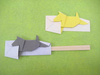 犬の箸袋おりがみ 創作折り紙の折り方