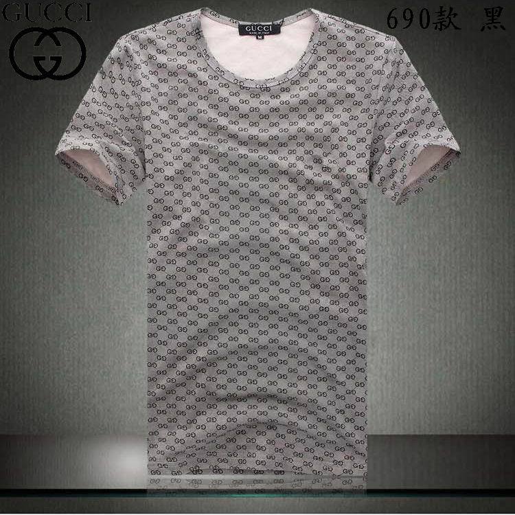 GUCCI グッチ 2014/15年春夏新作 メンズ半袖Tシャツ(グレー)(カフェ色) - brightpoint
