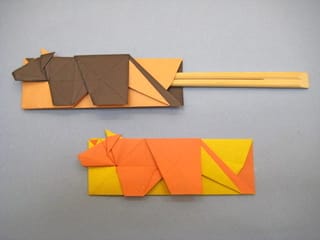 干支 うし の箸袋おりがみ3 創作折り紙の折り方