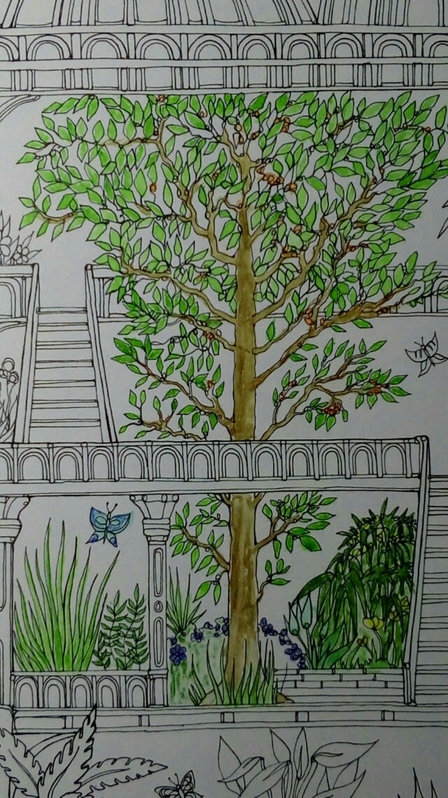 マジカル タワーのグリーンハウスに水彩を使ってみる Color Pencil