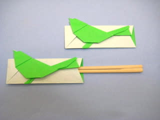 ウグイスの箸袋おりがみ 創作折り紙の折り方