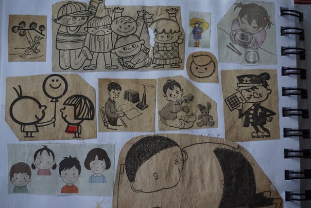 老人の図 新聞の切り抜き レトロの小部屋