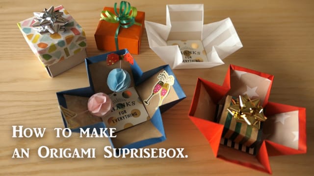 折り紙で ひらくサプライズボックスの作り方 誕生日プレゼント Exploding Box With Origami 折り紙 で遊ぼ Ayukane