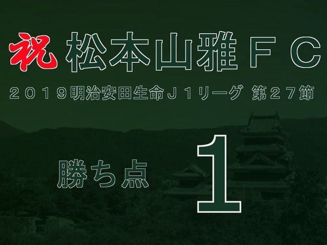 松本山雅ＦＣ　２０１９明治安田生命Ｊ１リーグ 第２７節