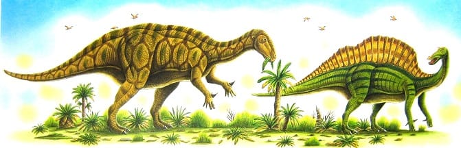 イグアノドンとオウラノサウルス 恐竜だいす記