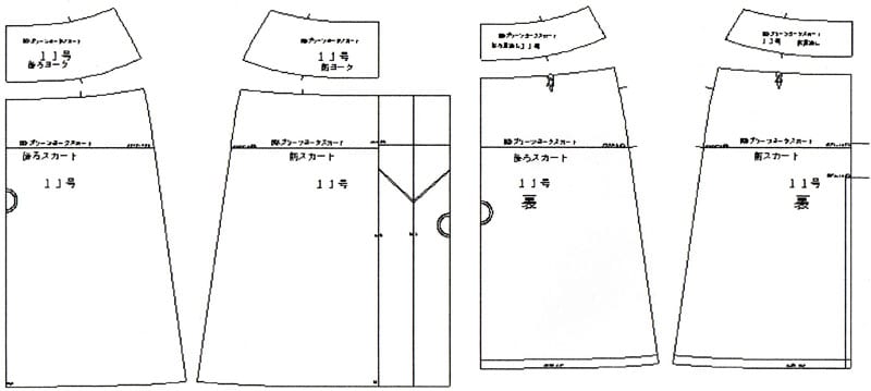 ヨークスカート 基本的なヨークスカートの型紙と仕様 Tulip業務日誌