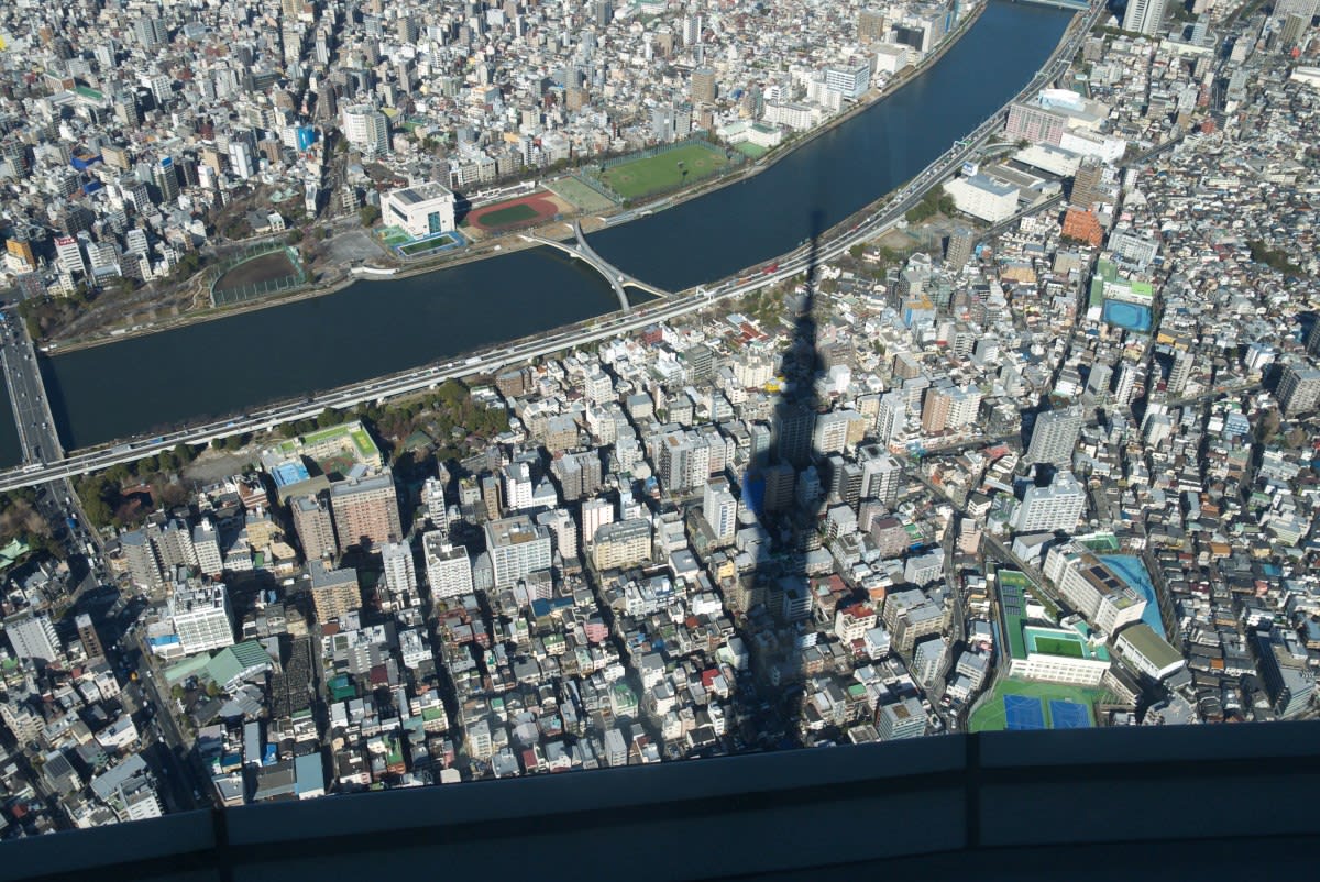 １月の東京スカイツリー フロア４５０より北 北東方向 北千住駅 綾瀬駅 緑には 東京しかない