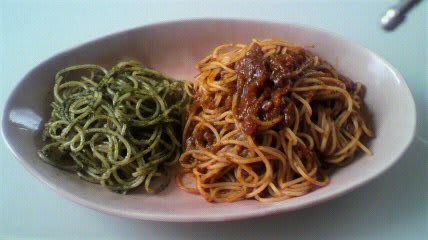 ジェノベーゼ ミートソースのパスタ まぁだいの手抜き息抜き生活