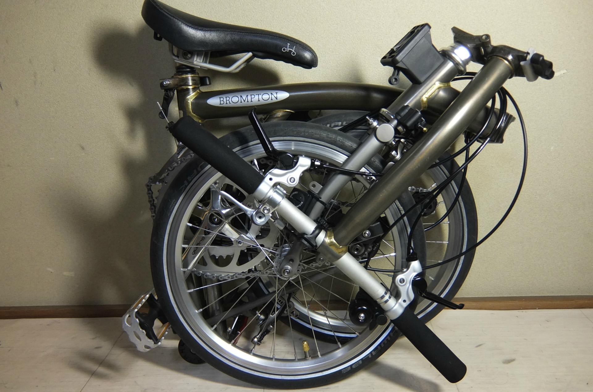brompton風折り畳み自転車20インチ 9速ディスクブレーキ