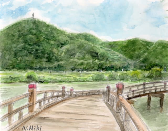 大溝城跡と乙女ヶ池 太鼓橋を巡る 水彩画と俳句の世界