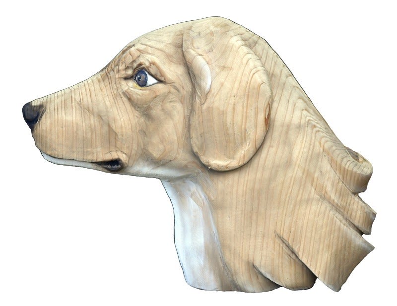 犬の横顔壁掛け作品 Chainsaw Art Japan ケイジの仕事記録 犬の横顔壁掛け作品 Chainsaw Art Japan ケイジの仕事記録