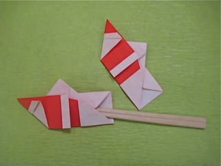 サンタクロースの箸袋おりがみ3 創作折り紙の折り方