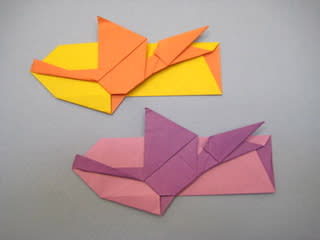 ランフォリンクス 恐竜 の箸袋おりがみ 創作折り紙の折り方