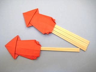 イカ2の箸袋おりがみ 創作折り紙の折り方