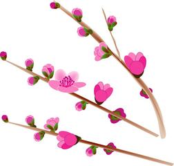 イラスト素材工房 ひな祭りの桃の花を創りました Yosigamo Sakura の いけ花ガーデニング 緑 風 陽 と 花イラスト