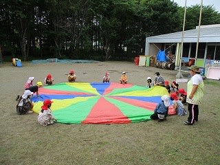 バルーン練習 5歳児すみれ組 標津町川北認定こども園 にじいろ