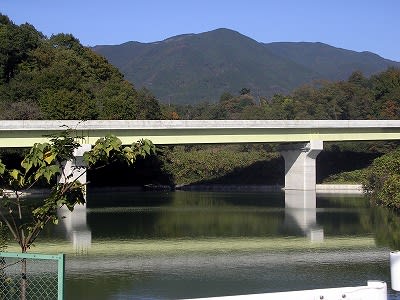 荒坂池に架かる京奈和自動車道