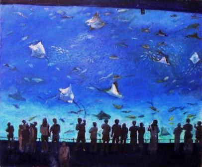 美ら海水族館 の油絵 昔に出会う旅