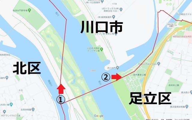平日夜の荒川ランニング ６ 不思議な境界線２ Ayuayuのブログ