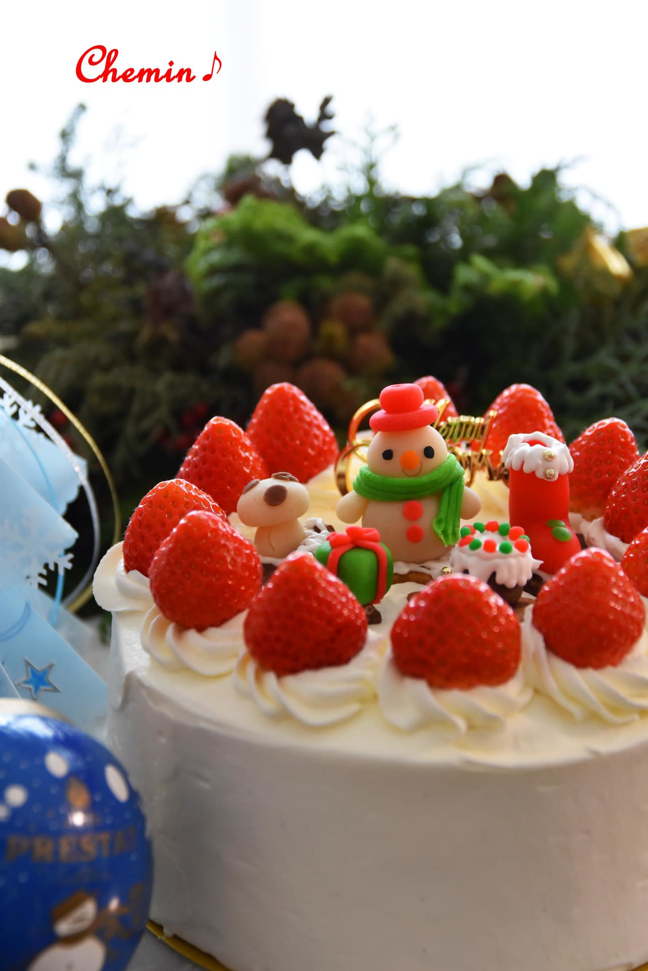 クリスマスイチゴショートケーキ スノーマン Chemin お菓子の小径 シュマン おかしのこみち