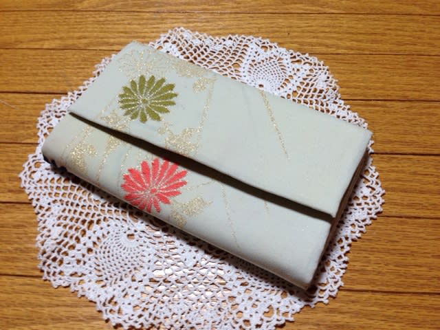 着物地の残りで長財布 完成 Yukidarumaのハンドメイド日記