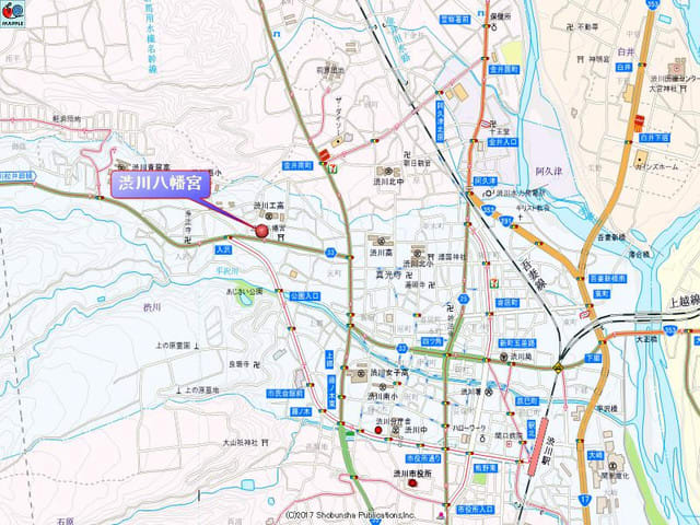 渋川八幡宮の地図