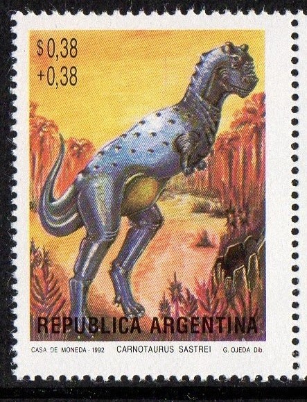アルゼンチン 恐竜切手 1992年：アマルガサウルスとカルノタウルス - 烏鷺鳩（うろく）