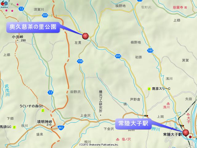 奥久慈茶の里公園の地図