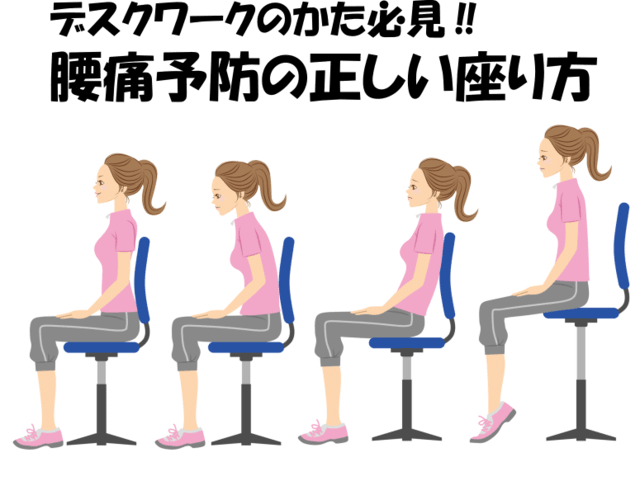 デスクワークの方必見 腰痛になり難い正しい座り方 整体院フィジカル Laboマイオ 筋肉 チューニング 整える アプローチでの筋肉由来の不調の原因を改善します