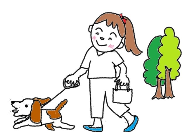 動詞 １３課 します 散歩します スーザンの日本語教育 手描きイラスト