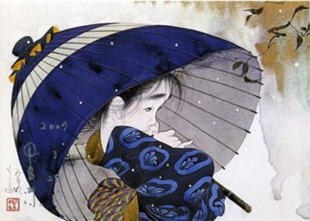 蛇の目傘が愛らしい 切ない絵 気ままの記 T I 蛇の目傘が愛らしい 切ない絵 気ままの記 T I