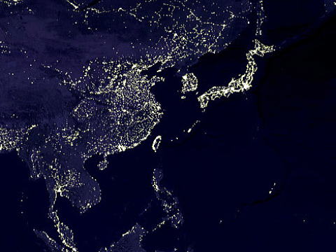 宇宙から見た地球の夜景 2 日本の夜景 消費期限終了