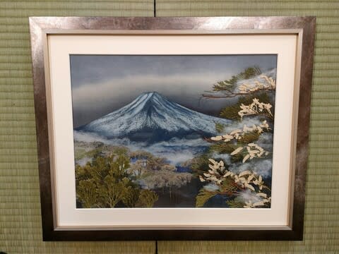 富士山の作品完成（押し花） - 押し花アート・ポケット ～内山