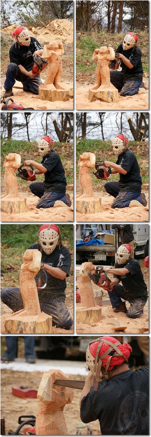 ジェイソンさん取材を受け キン肉マンを彫る その2 きじとら の 散歩写真 ジェイソンさん取材を受け キン肉マンを彫る その2 きじとら の 散歩写真