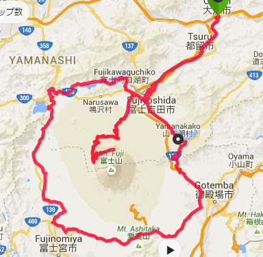 富士山ツーリング その３ 山中湖 富士山ふもと一周 富士五湖 大月 なにわノリダーのぬるい自転車日記