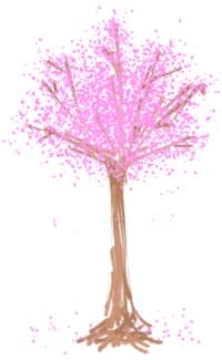 桜 イラスト 絵の具タッチ シンプルイラスト素材