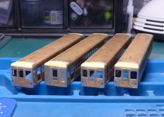 谷川製作所　近鉄6421系原形バラキット2両セット、台車、床下器具付き 谷川製作所 近鉄6421系原形バラキット2両セット、台車、床下器具付き